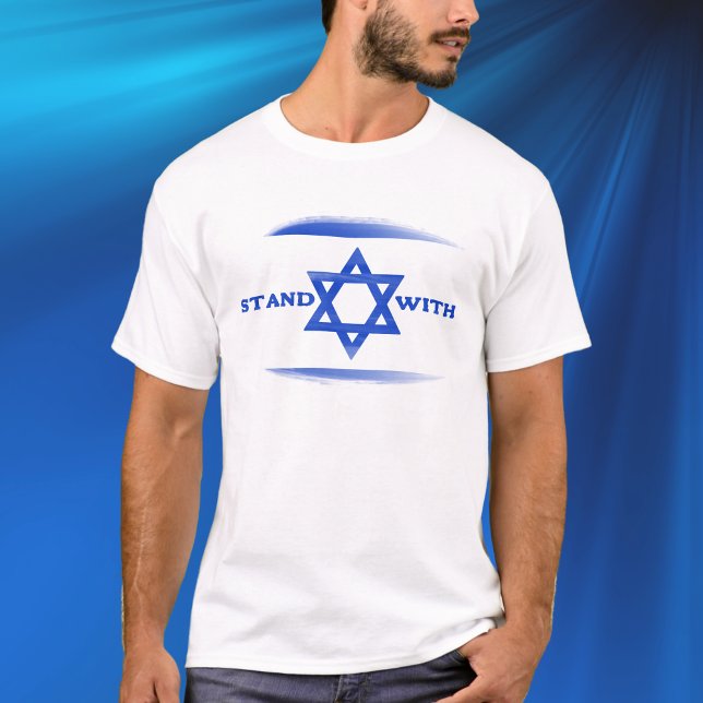 Blue and White Flag of Israel, Stand with Israel  T-Shirt (Creator Uploaded)