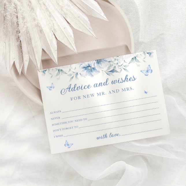 Blue and White Floral Advice and Wishes Cards (Creator Uploaded)