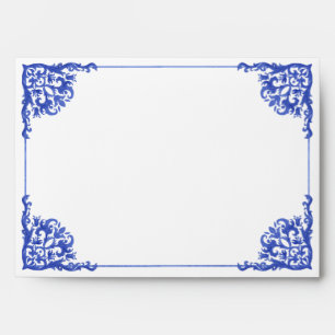 Blue and White Floral Bridal Shower Envelope