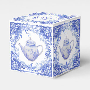 Blue and White Floral Bridal Shower  Favour Box