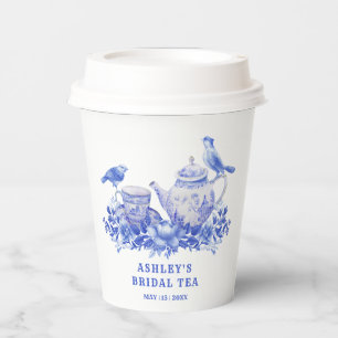Blue and White Floral Bridal Shower Tea Party P Paper Cups