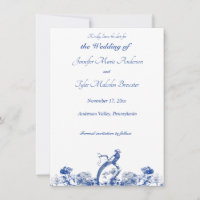 Blue and White Floral China Pattern with Bird
