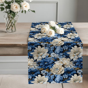 Blue and White Floral Dining Table Runner