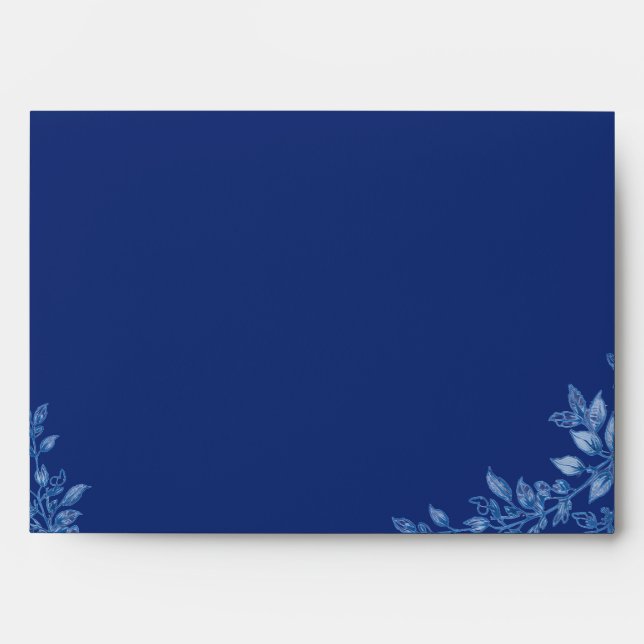 Blue and White Floral Envelope (Front)