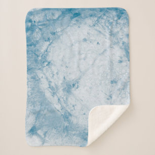 Blue and white floral mattress sherpa blanket