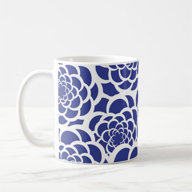 Blue and White Floral Mug (Left)