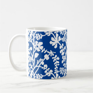 Blue And White Floral Repeating Pattern Coffee Mug