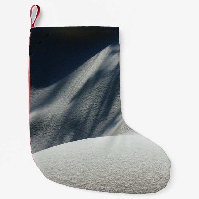 Blue and white floral textile small christmas stocking (Front)