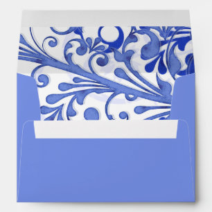 Blue and White Floral Wedding A-7 Envelopes