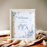 Blue and White Floral Welcome Bridal Tea