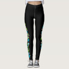 Blue and White Flowers on Vine Leggings