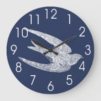 Blue and White Flying Swallow