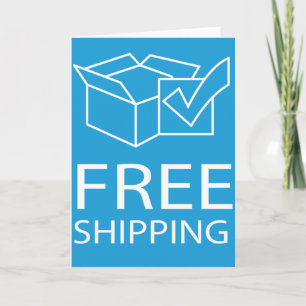 Blue and White Free Shipping Icon Card