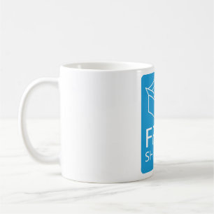 Blue and White Free Shipping Icon Coffee Mug