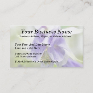 Blue And White Frilly Columbine Business Card
