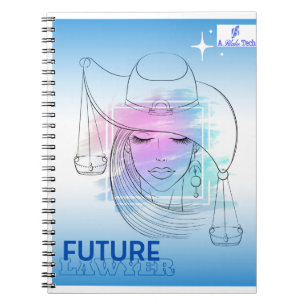 Blue and White Future Lawyer Spiral Photo Notebook
