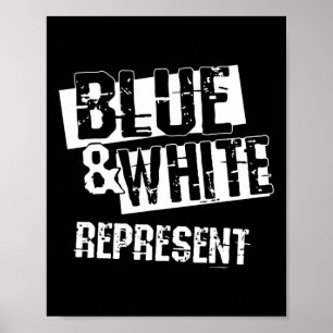 Blue And White Game Day Group Shirt For High Schoo Poster