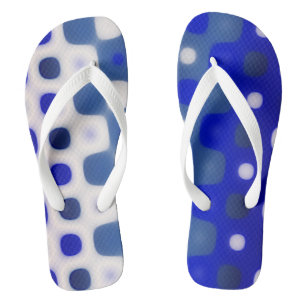 Blue and White Geometric Pattern Jandals