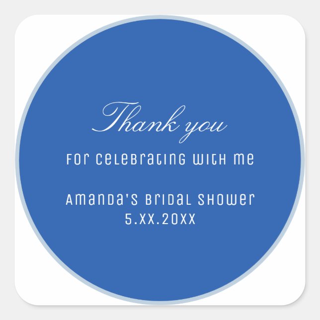 Blue and White Gift Square Sticker (Front)