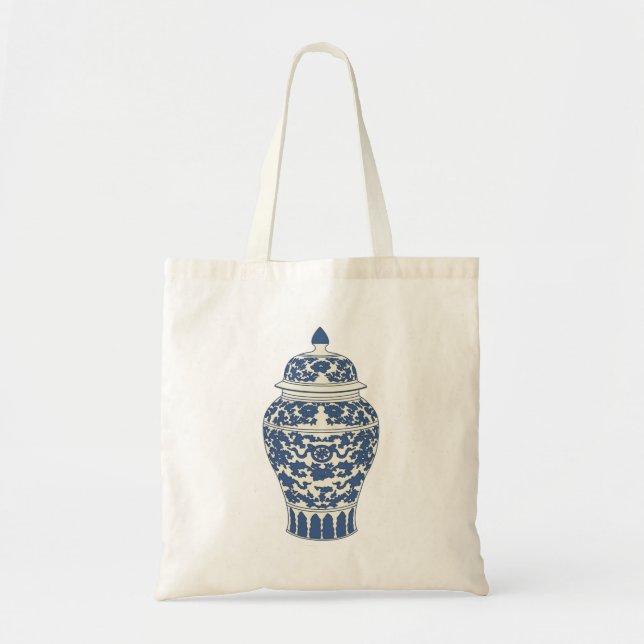 Blue and White Ginger Jar Tote (Front)