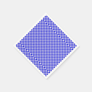 Blue And White Gingham Chequered Napkin