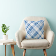 Blue and White Gingham Plaid Striped Pattern 