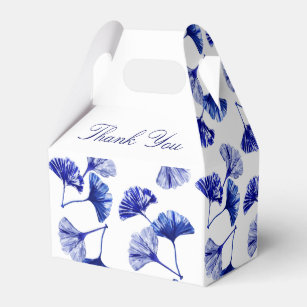 Blue and white gingko leaves favour box