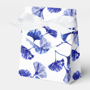 Blue and white gingko leaves favour box