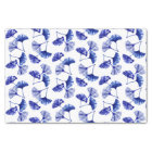 Blue and white gingko leaves