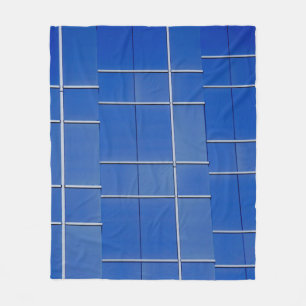 Blue and white glass windows fleece blanket