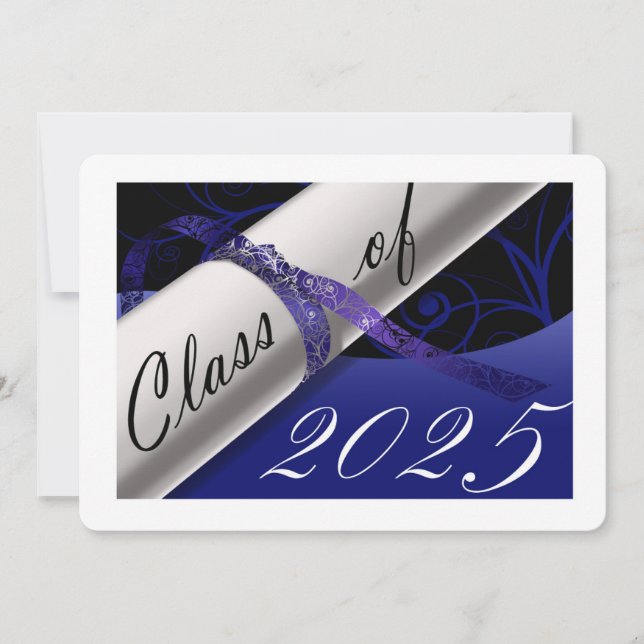 Blue and White Graduation Announcement (Front)