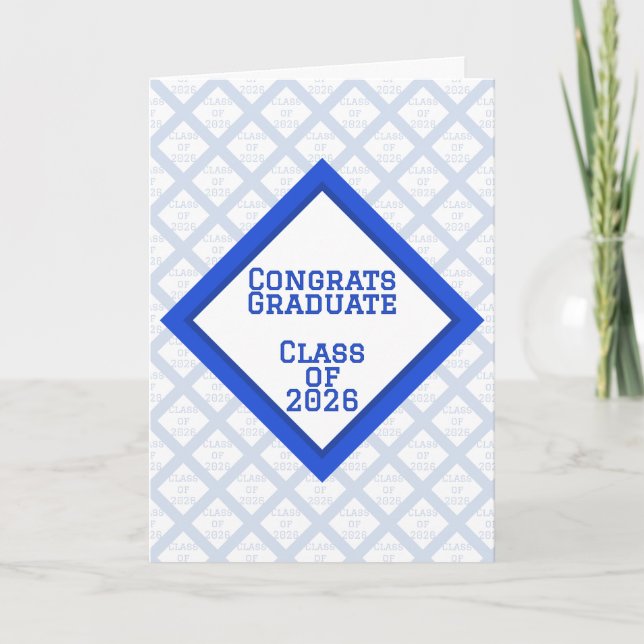 Blue and White Graduation Card | 2026 (Front)
