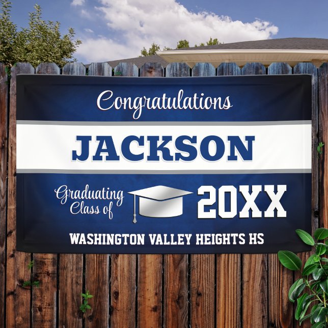 Blue and White Graduation Party Banner (Creator Uploaded)