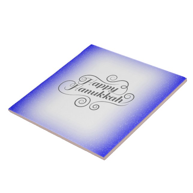 Blue and White Hanukkah Joy Tile (Side)