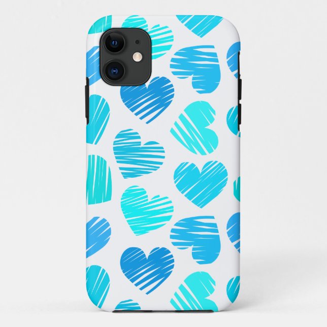 Blue and white hearts iPhone 5 Case (Back)