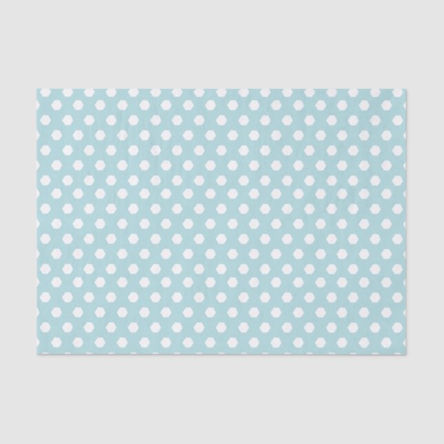 Blue and White Honeycomb Pattern Tissue Paper (Front)