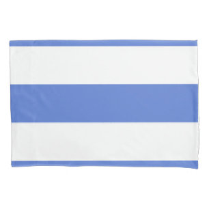 Blue and White Horizontal Stripe Pillowcase