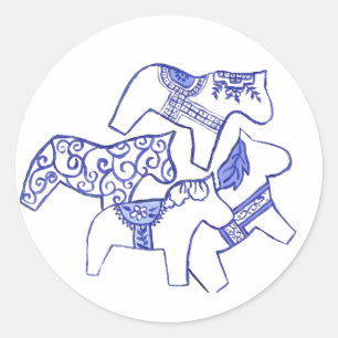 Blue and white horse Sticker