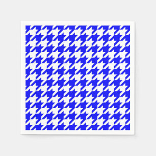 Blue and White Houndstooth Check Napkin