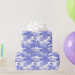 Blue And White Humpback Whale Wrapping Paper