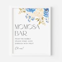 Blue and White Hydrangeas Baby Shower Mimosa Bar