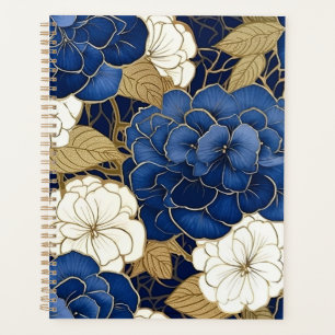 Blue and White Hydrangeas Chiyogami Planner