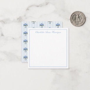 Blue and White Hydrangeas on Stripes Card