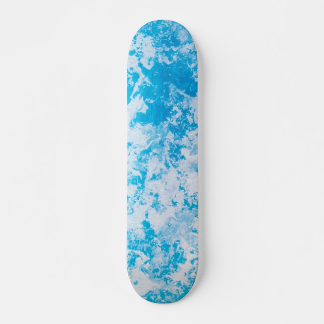 Blue and white ice planet surface skateboard (Front)