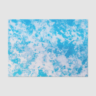 Blue and white ice planet surface tissue paper