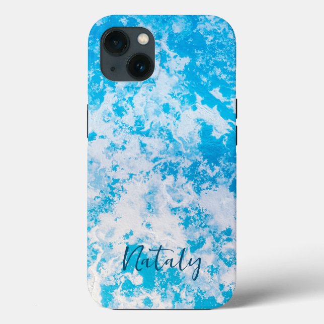 Blue and white ice surface personalized Case-Mate iPhone case (Back)