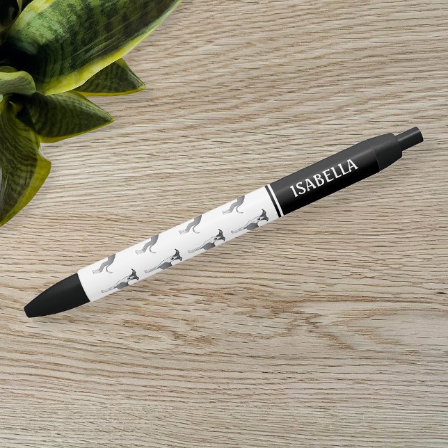 Blue And White Italian Greyhound Dogs With Name Black Ink Pen (Creator Uploaded)