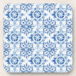 Blue and white Italian watercolor tile pattern Coaster<br><div class="desc">Blue and white Italian watercolor tile pattern</div>