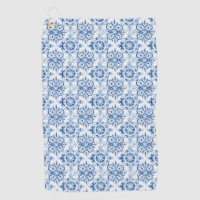 Blue and white Italian watercolor tile pattern