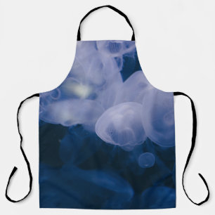 BLUE AND WHITE JELLYFISH IN WATER APRON